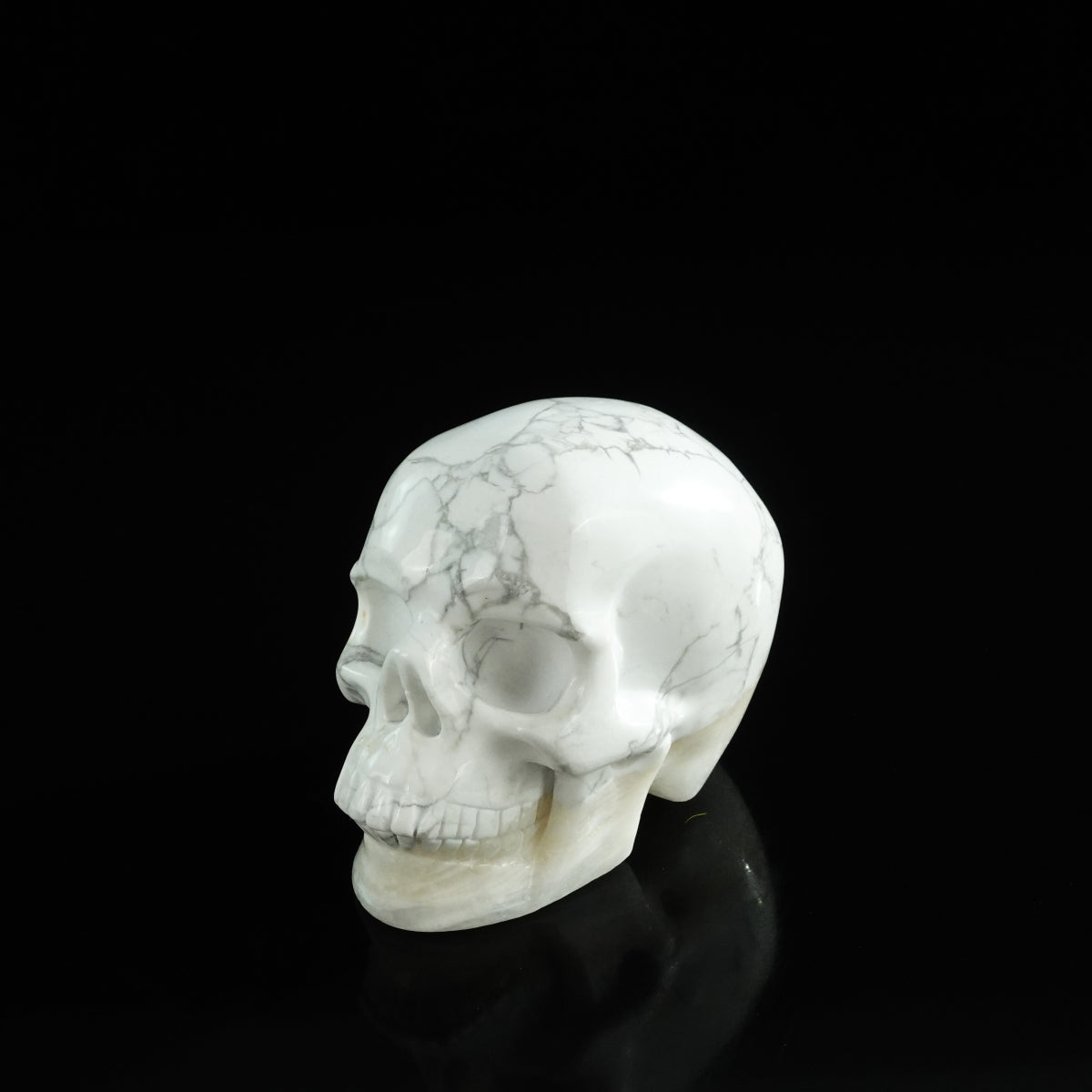 3.0" Howlite Crystal Skull Carving - Unique Piece #HL08