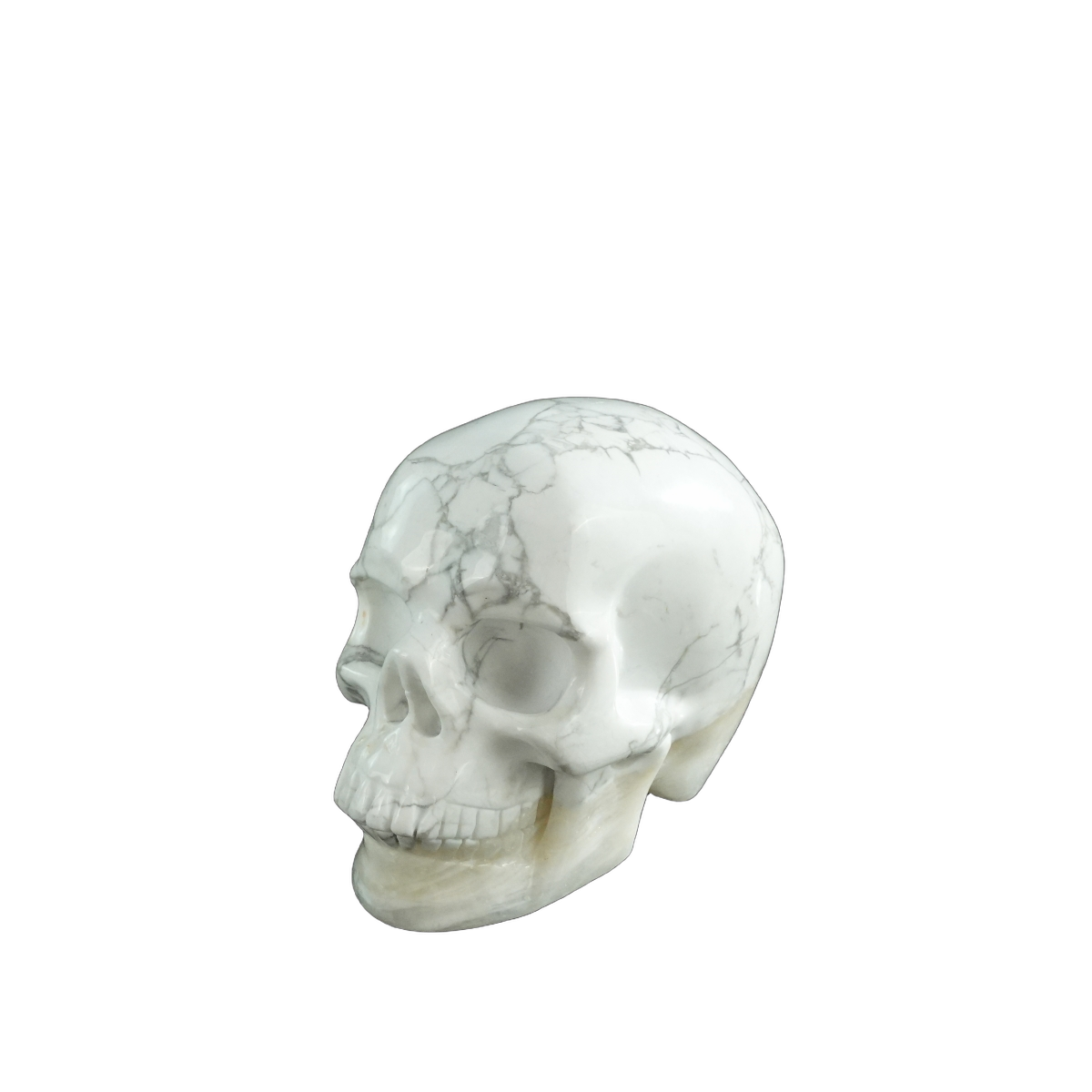3.0" Howlite Crystal Skull Carving - Hand Carved Decor