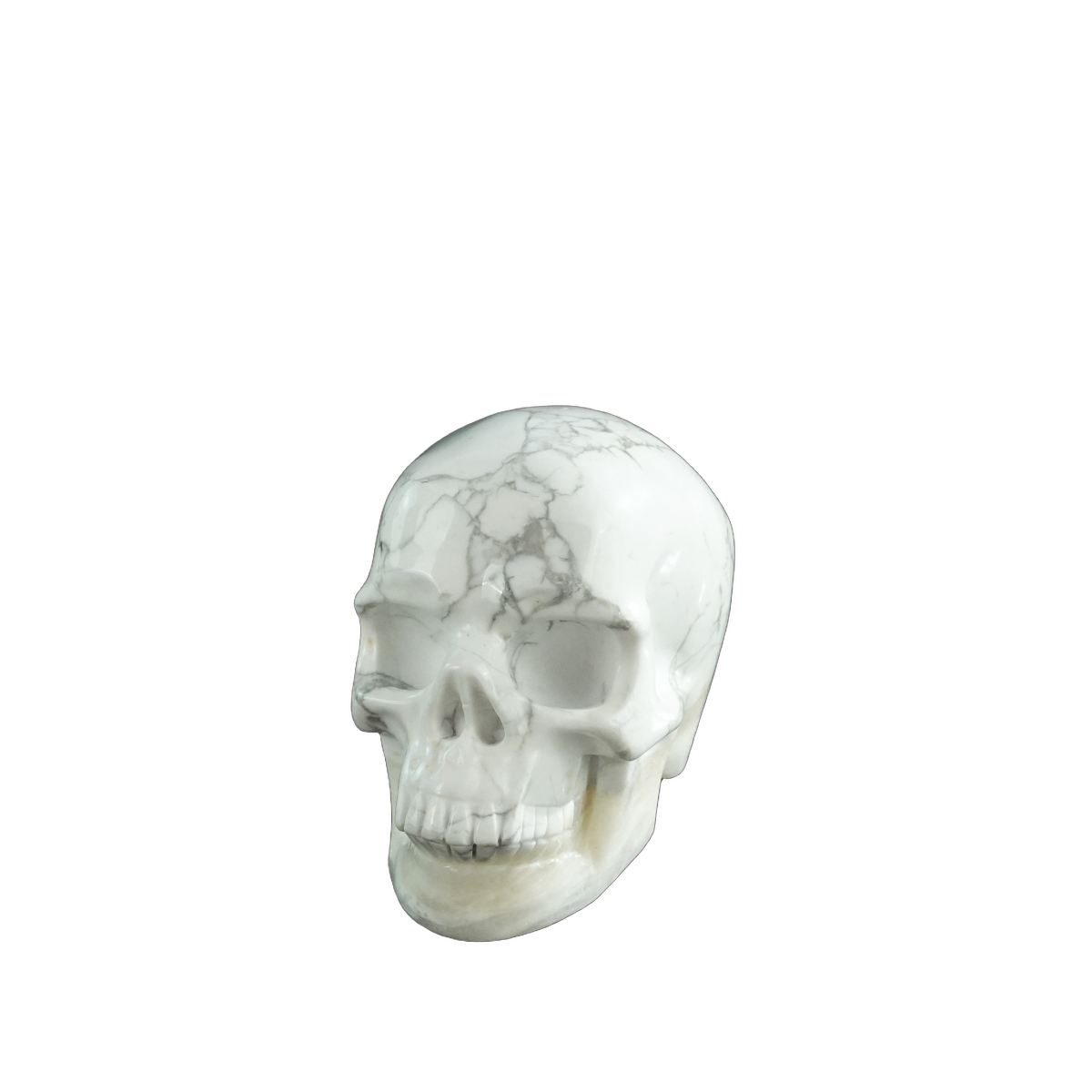 3.0" Howlite Crystal Skull Carving - Hand Carved Decor