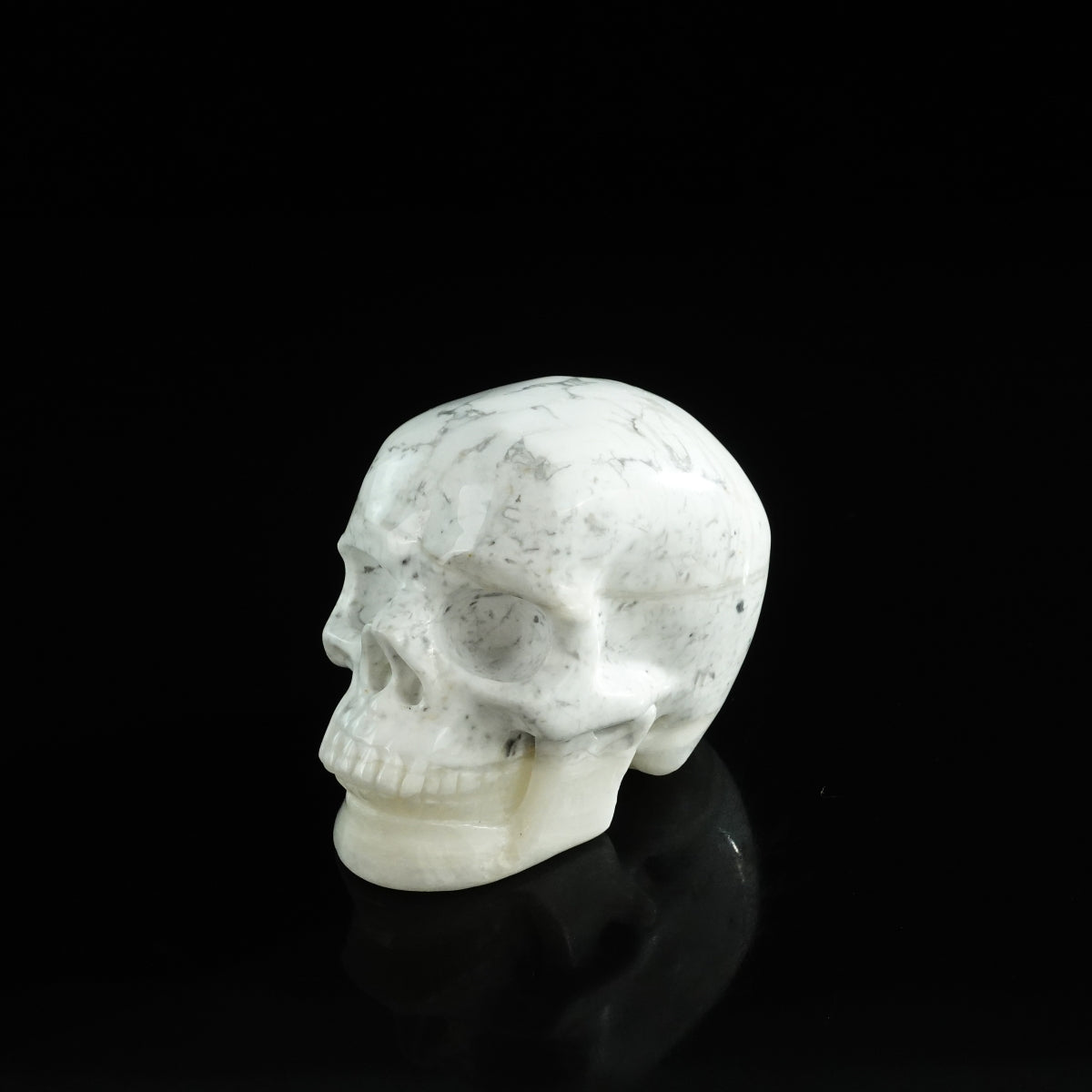 3.0" Howlite Crystal Skull Carving - Unique Piece #HL09