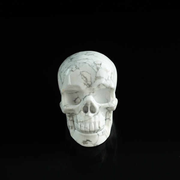 3.0" Howlite Crystal Skull Carving - Unique Piece #HL10