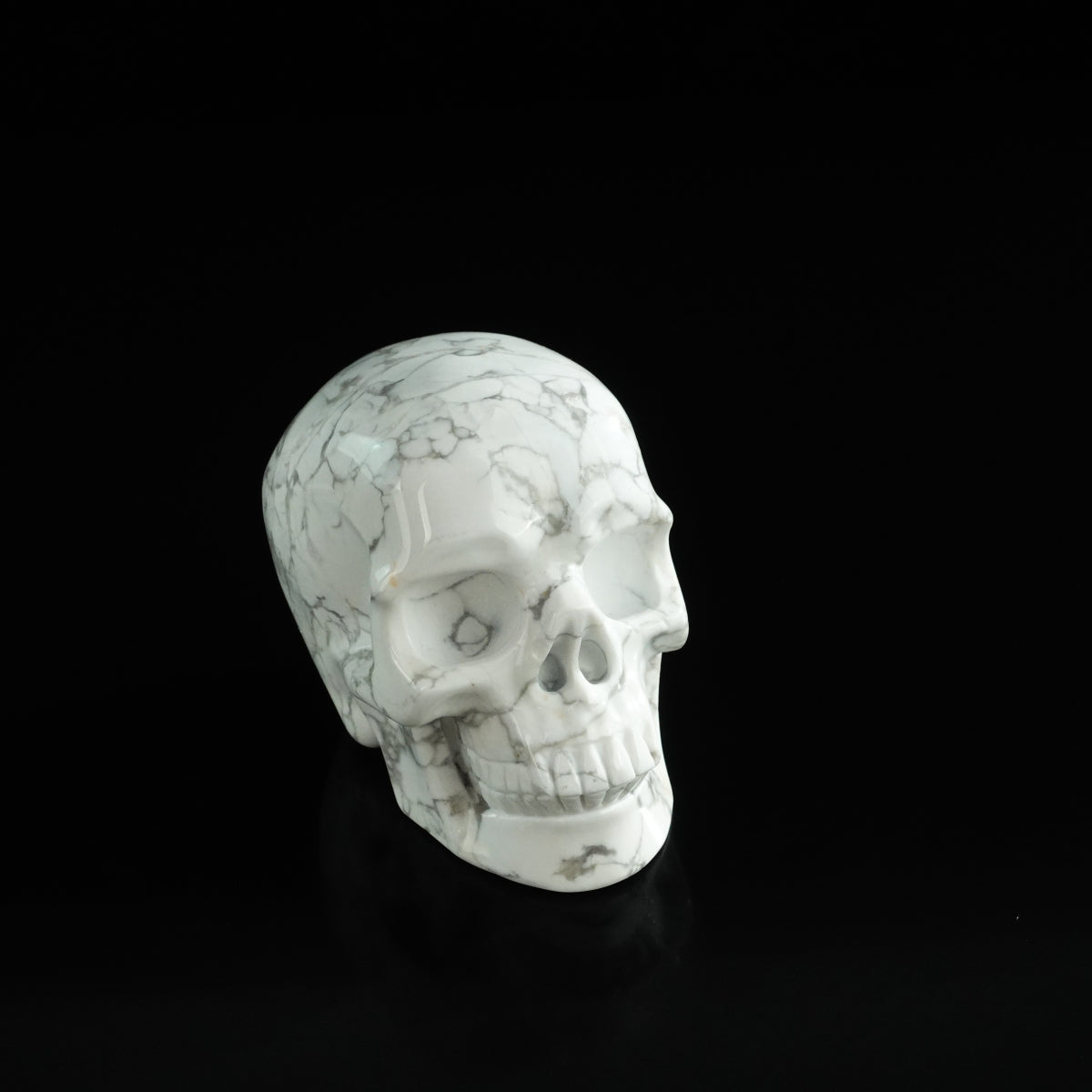 3.0" Howlite Crystal Skull Carving - Unique Piece #HL10