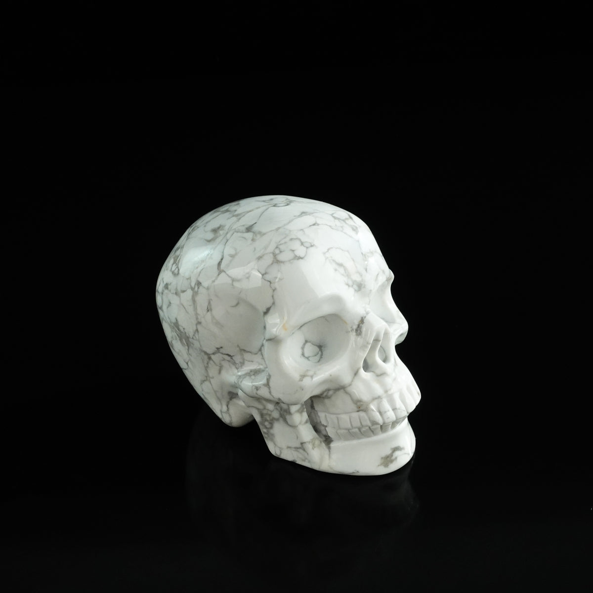 3.0" Howlite Crystal Skull Carving - Unique Piece #HL10