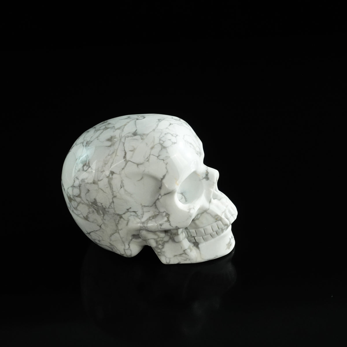 3.0" Howlite Crystal Skull Carving - Unique Piece #HL10