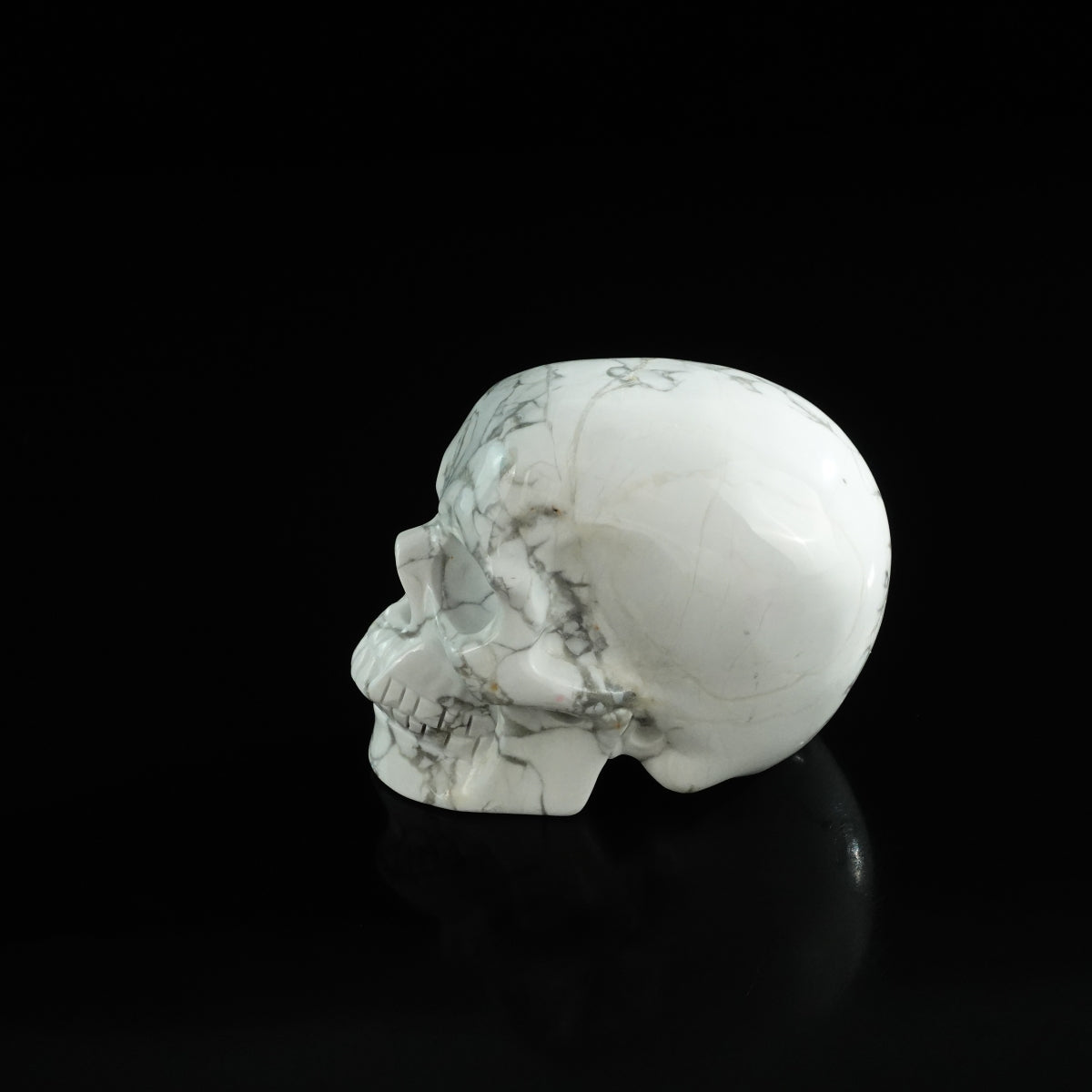 3.0" Howlite Crystal Skull Carving - Unique Piece #HL10