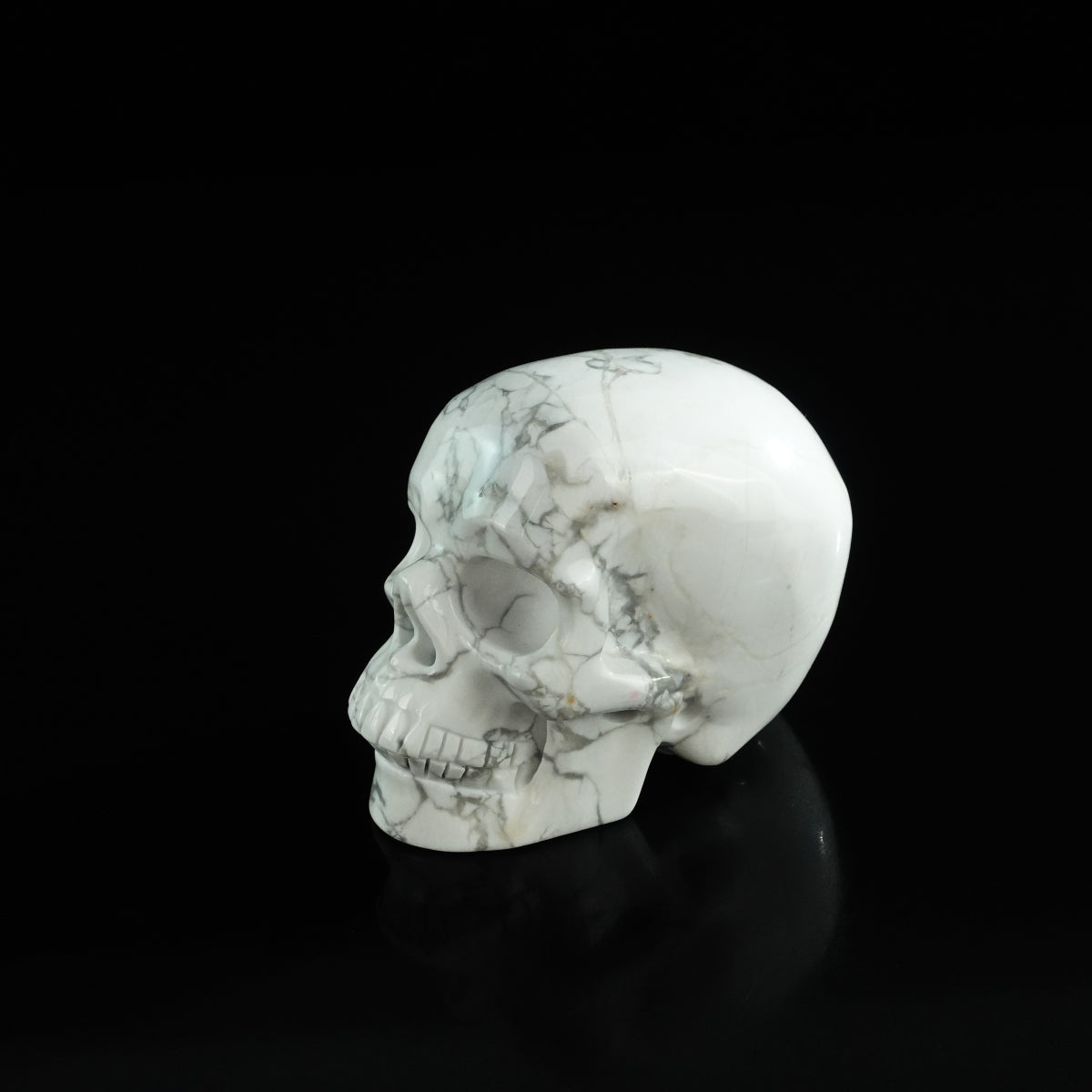 3.0" Howlite Crystal Skull Carving - Unique Piece #HL10