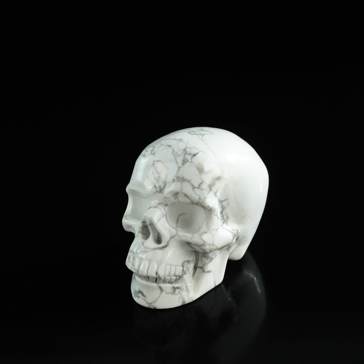 3.0" Howlite Crystal Skull Carving - Unique Piece #HL10
