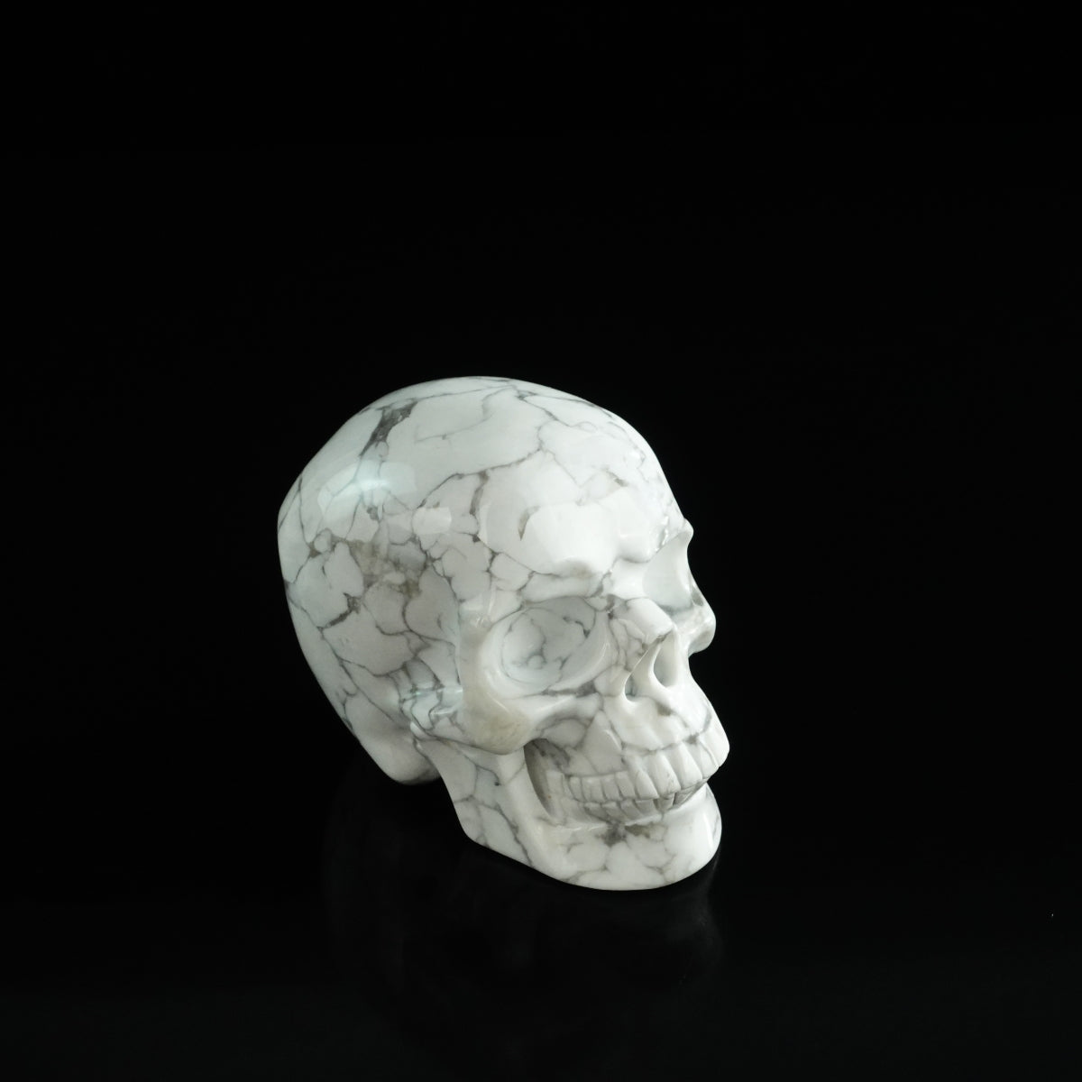 3.0" Howlite Crystal Skull Carving - Unique Piece #HL11