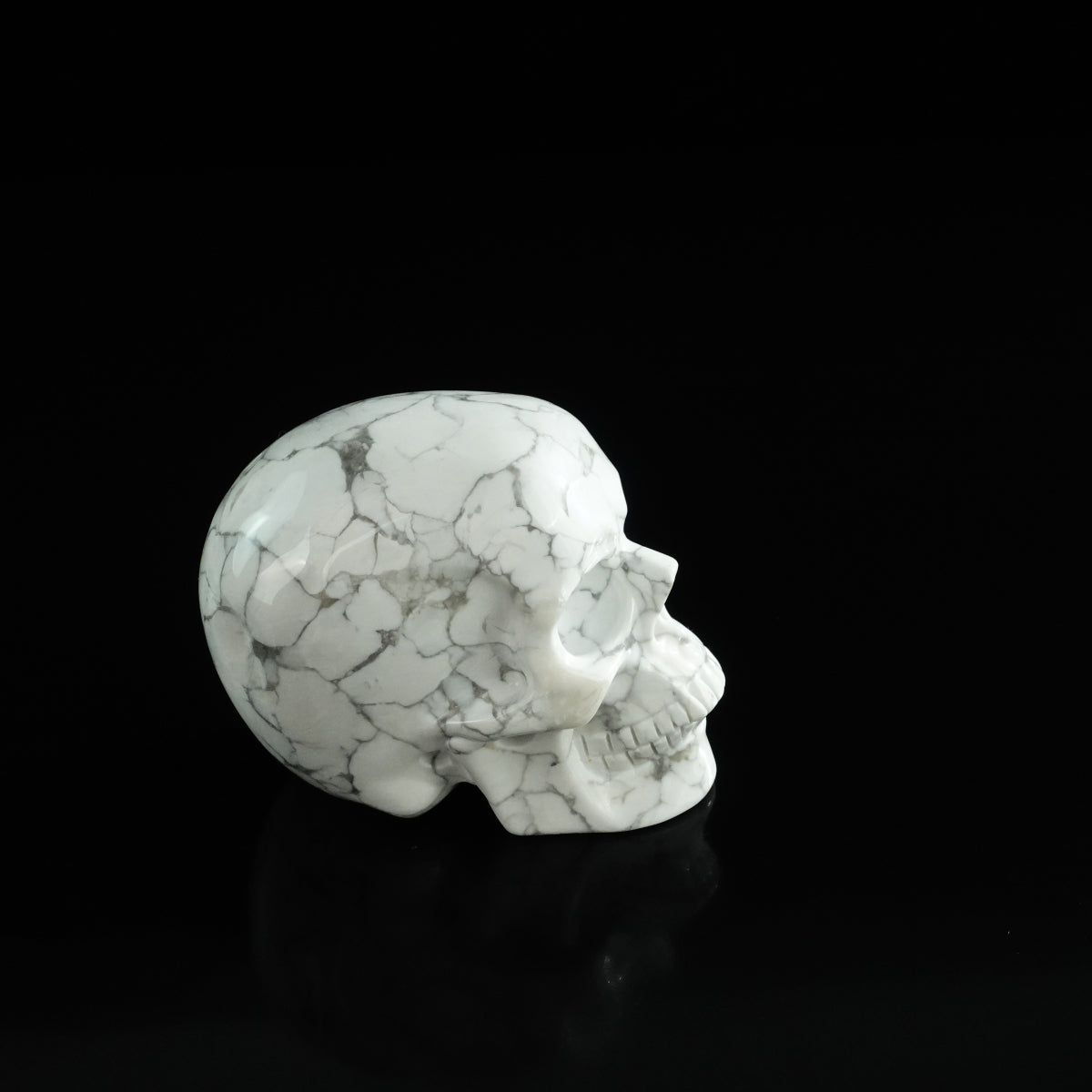 3.0" Howlite Crystal Skull Carving - Unique Piece #HL11