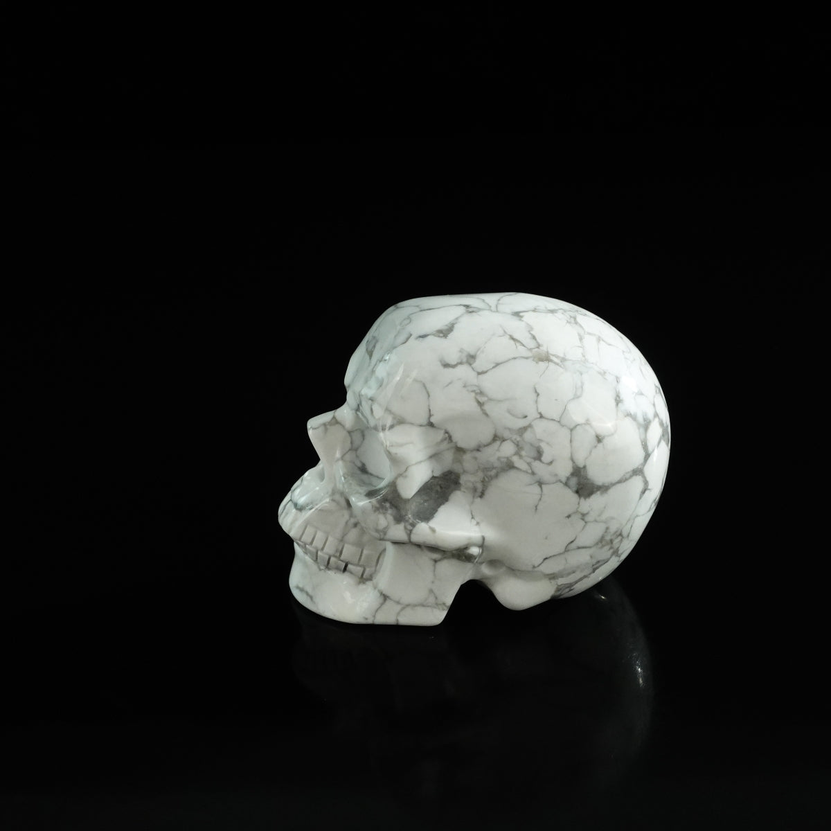 3.0" Howlite Crystal Skull Carving - Unique Piece #HL11