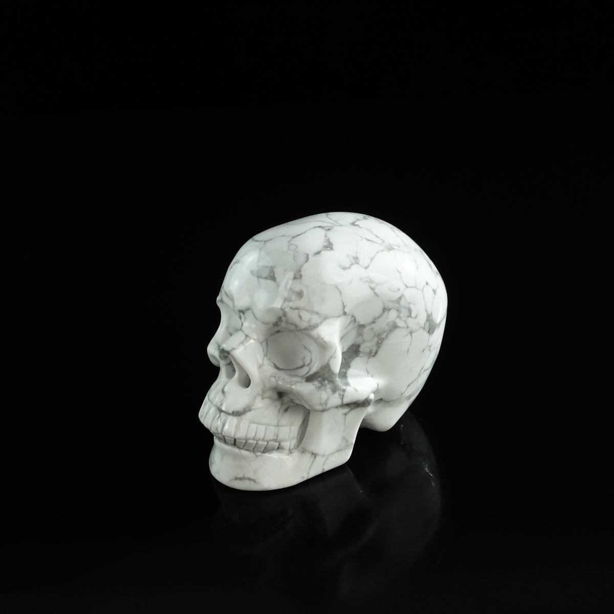 3.0" Howlite Crystal Skull Carving - Unique Piece #HL11