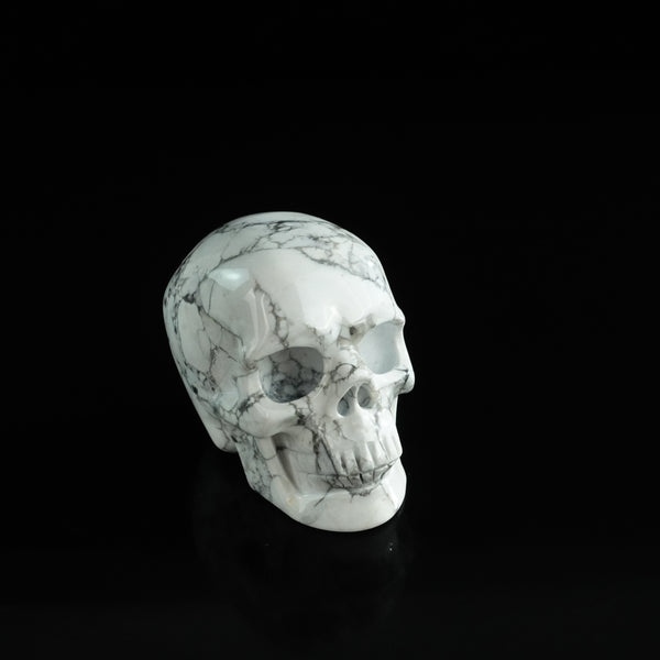 3.0" Howlite Crystal Skull Carving - Unique Piece #HL12 - alternate view