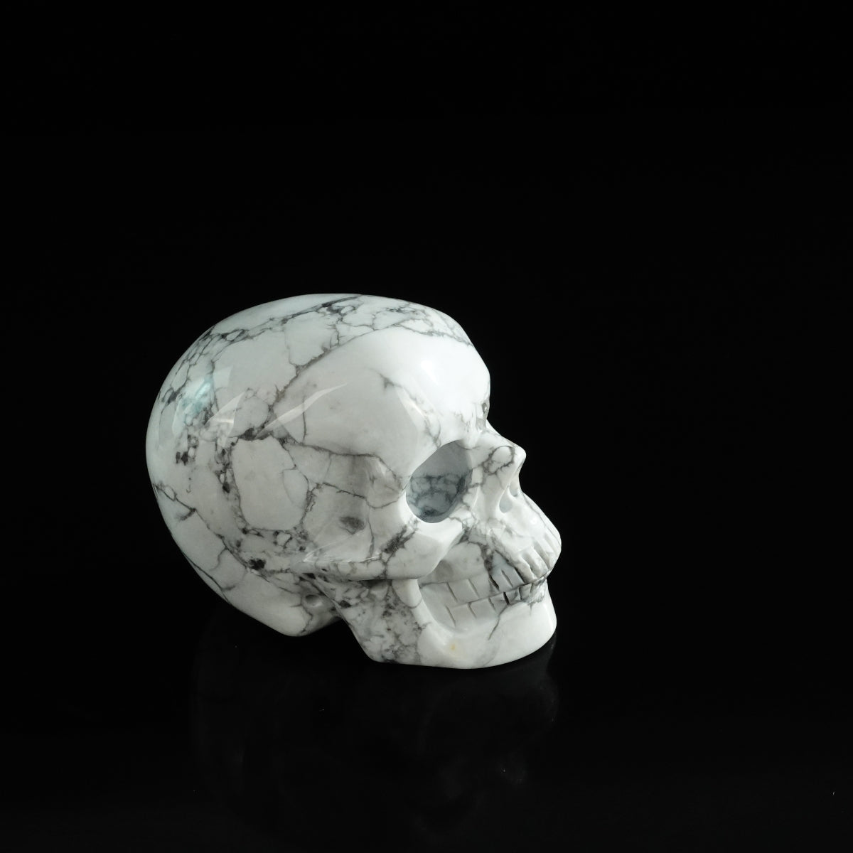 3.0" Howlite Crystal Skull Carving - Unique Piece #HL12