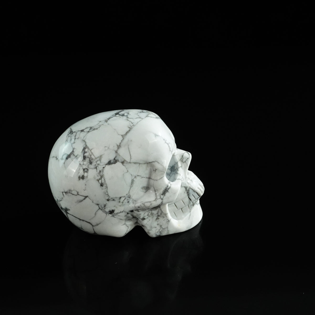 3.0" Howlite Crystal Skull Carving - Unique Piece #HL12