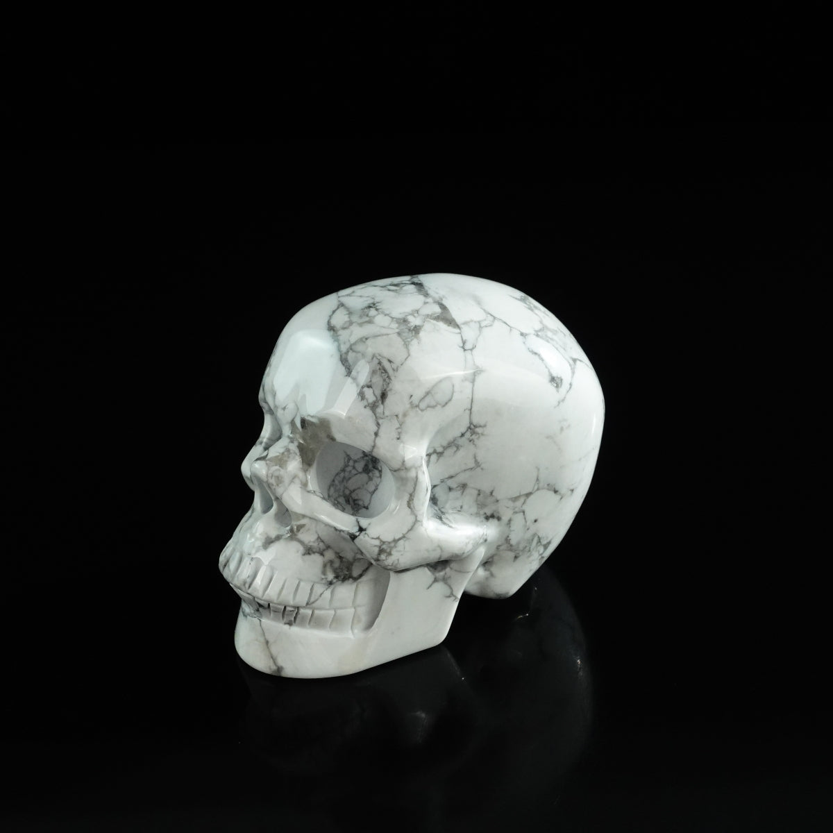 3.0" Howlite Crystal Skull Carving - Unique Piece #HL12