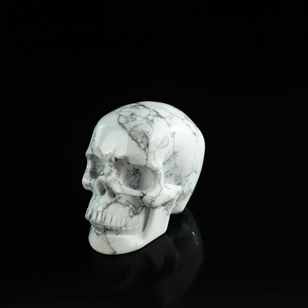 3.0" Howlite Crystal Skull Carving - Unique Piece #HL12