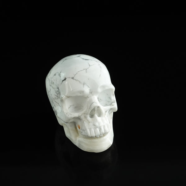 3.0" Howlite Crystal Skull Carving - Unique Piece #HL13 - alternate view
