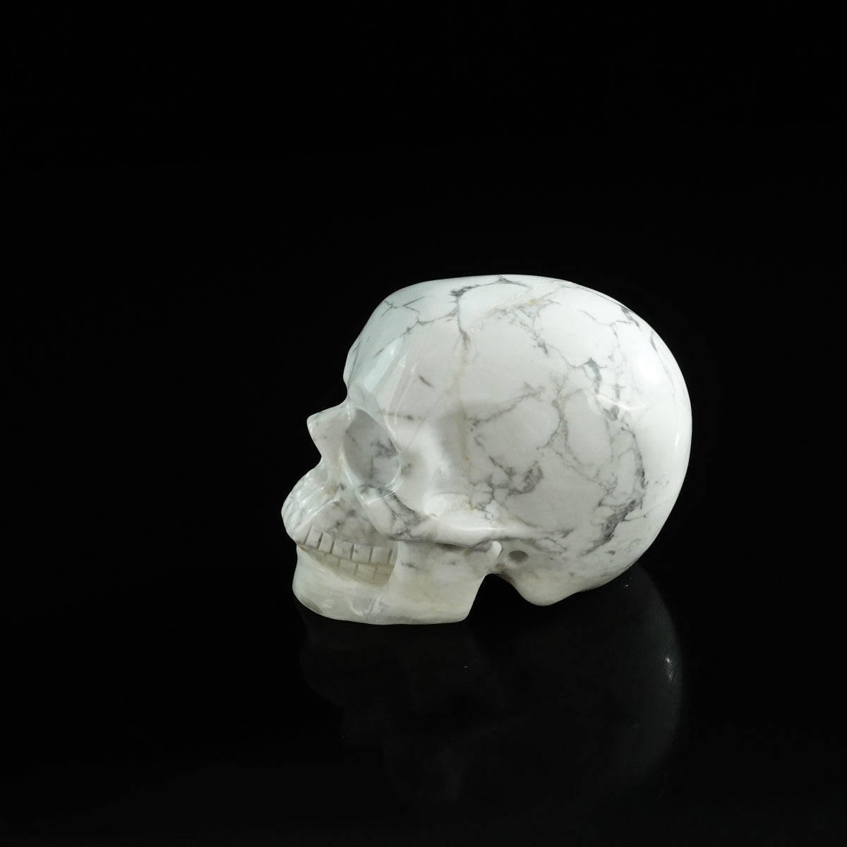 3.0" Howlite Crystal Skull Carving - Unique Piece #HL13