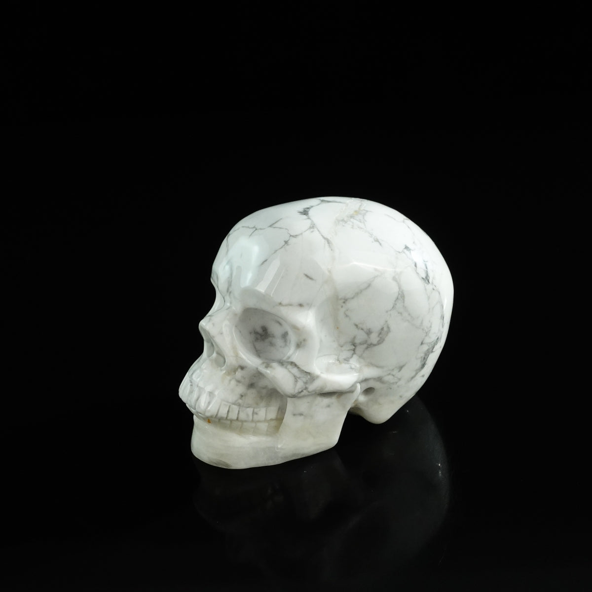 3.0" Howlite Crystal Skull Carving - Unique Piece #HL13