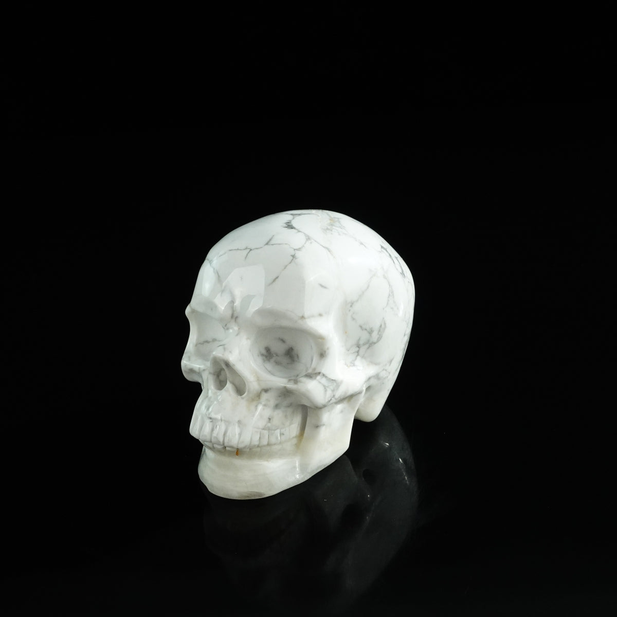 3.0" Howlite Crystal Skull Carving - Unique Piece #HL13