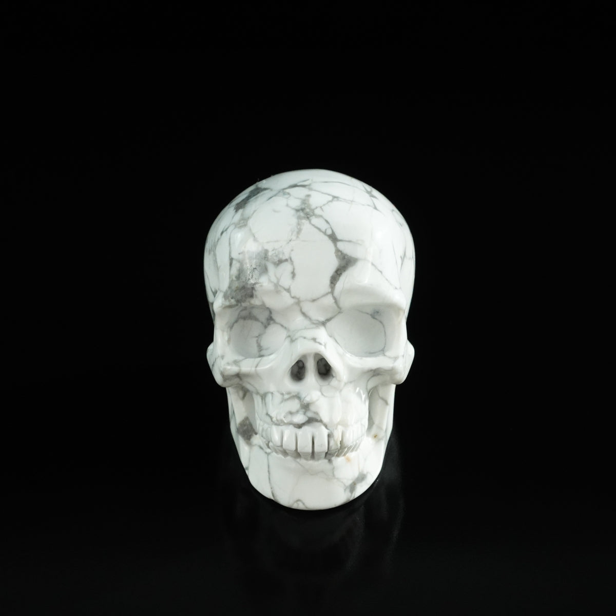 3.0" Howlite Crystal Skull Carving - Unique Piece #HL14