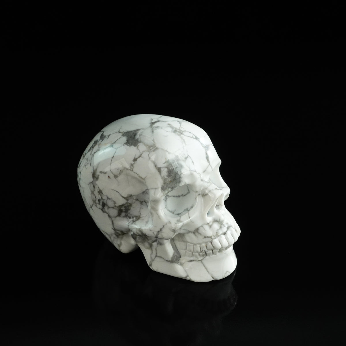 3.0" Howlite Crystal Skull Carving - Unique Piece #HL14