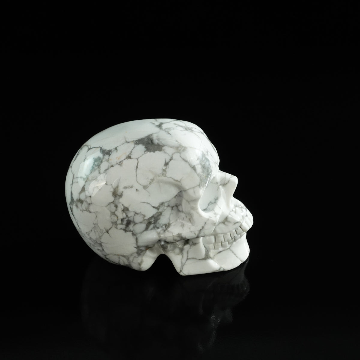 3.0" Howlite Crystal Skull Carving - Unique Piece #HL14