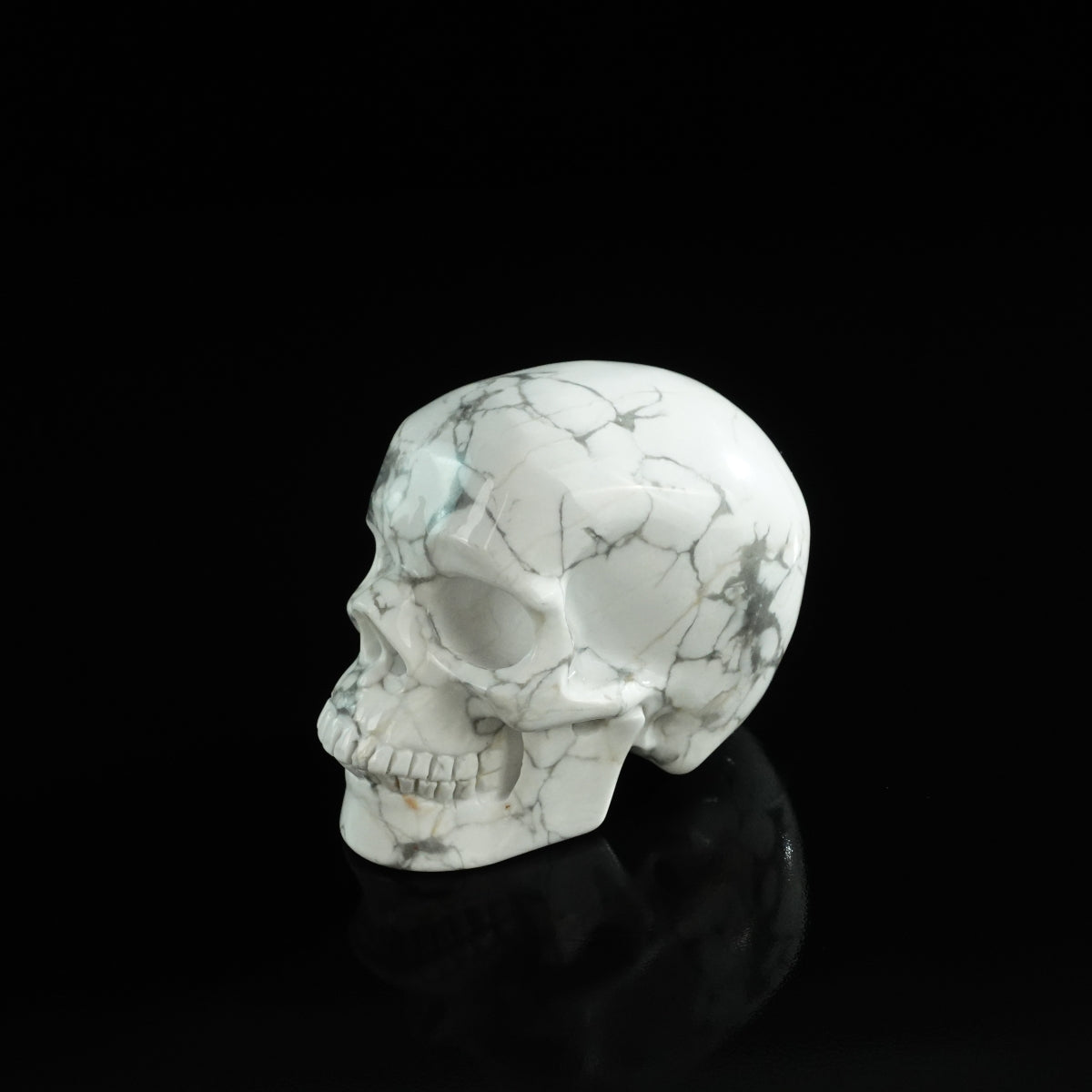 3.0" Howlite Crystal Skull Carving - Unique Piece #HL14