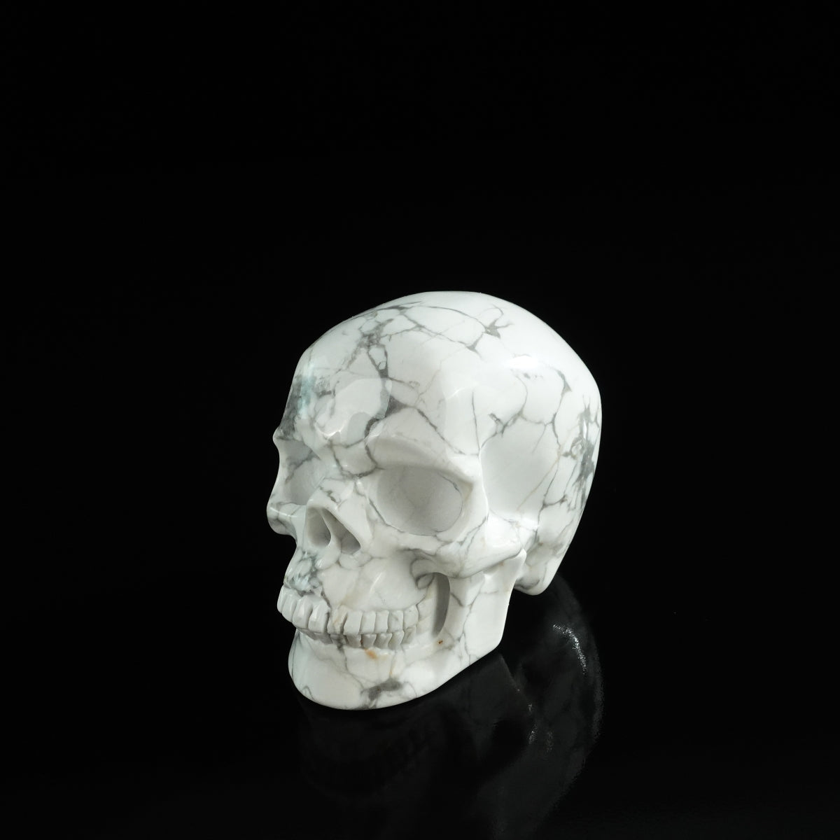 3.0" Howlite Crystal Skull Carving - Unique Piece #HL14