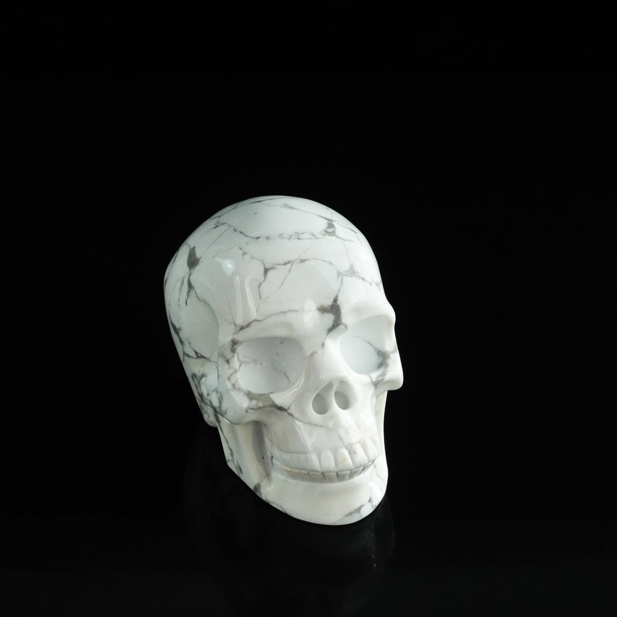 3.0" Howlite Crystal Skull Carving - Unique Piece #HL15