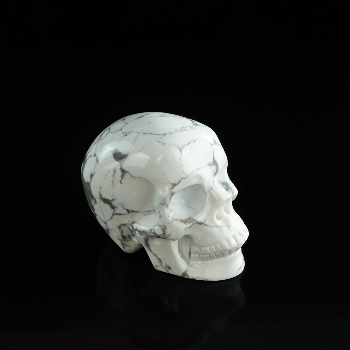 3.0" Howlite Crystal Skull Carving - Unique Piece #HL15