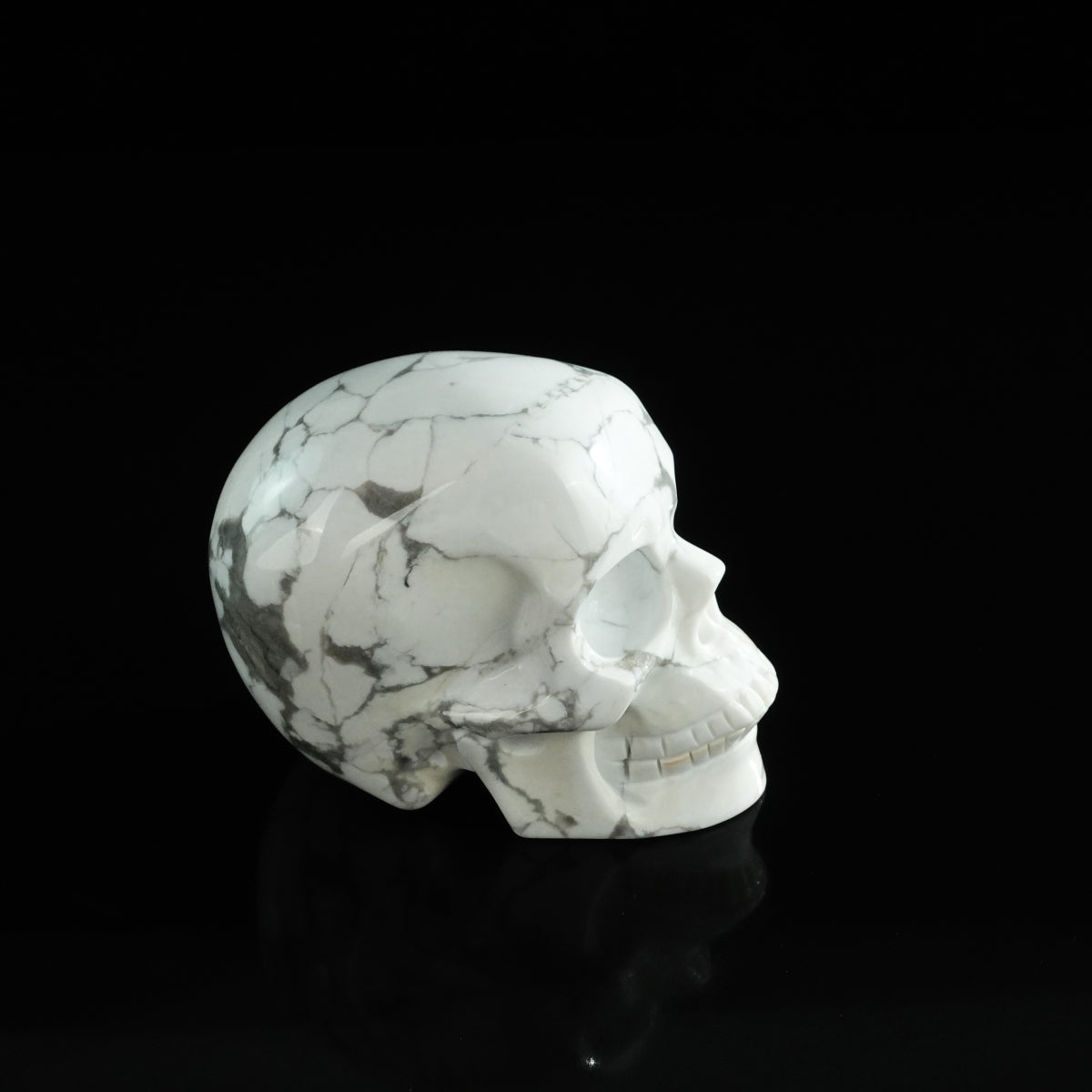 3.0" Howlite Crystal Skull Carving - Unique Piece #HL15