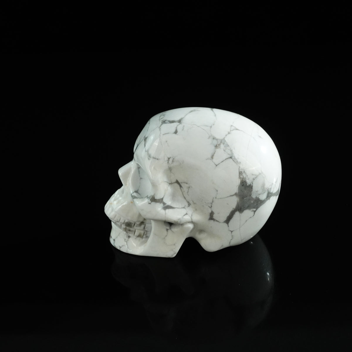 3.0" Howlite Crystal Skull Carving - Unique Piece #HL15