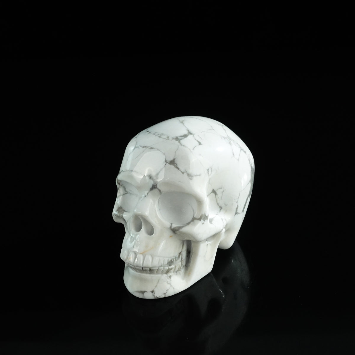 3.0" Howlite Crystal Skull Carving - Unique Piece #HL15