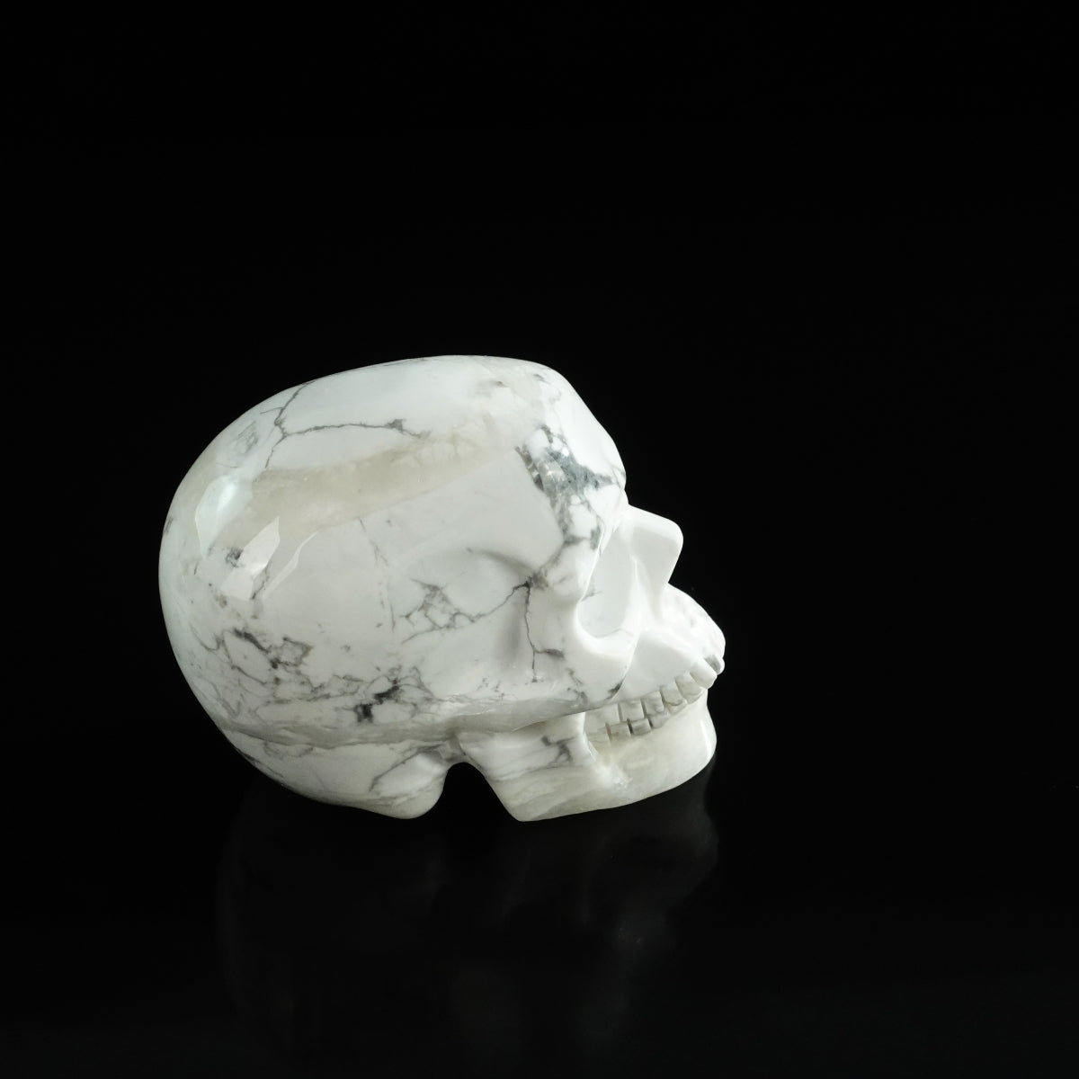 3.0" Howlite Crystal Skull Carving - Unique Piece #HL16