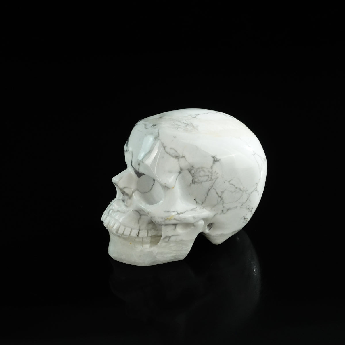 3.0" Howlite Crystal Skull Carving - Unique Piece #HL16