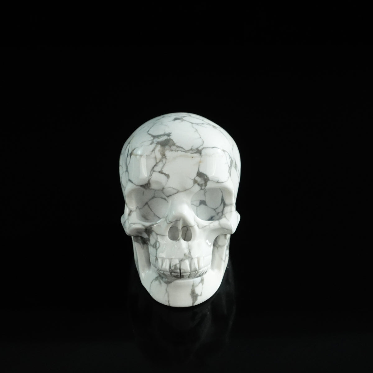 3.0" Howlite Crystal Skull Carving - Unique Piece #HL17