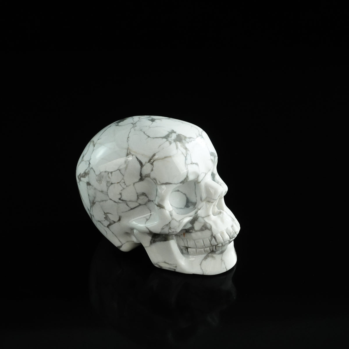 3.0" Howlite Crystal Skull Carving - Unique Piece #HL17