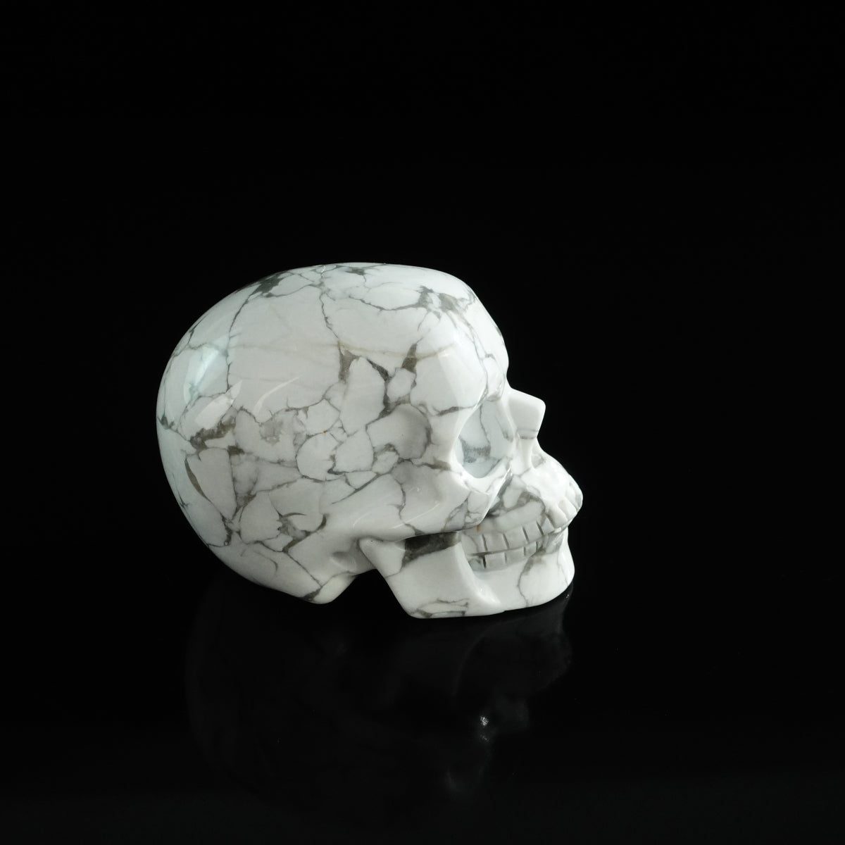 3.0" Howlite Crystal Skull Carving - Unique Piece #HL17