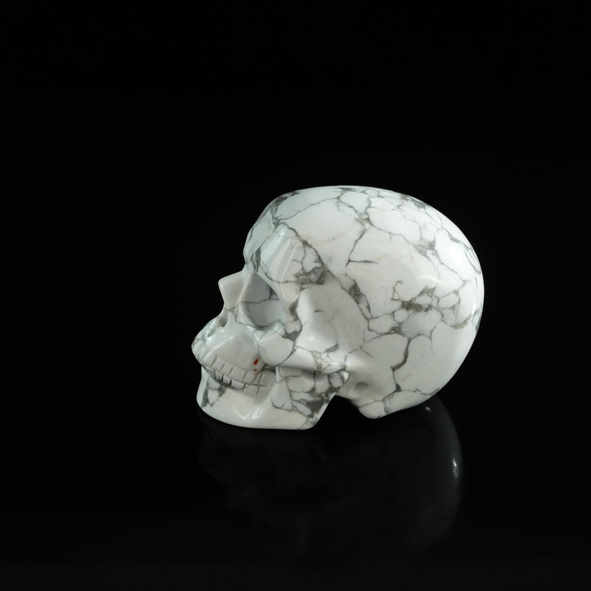 3.0" Howlite Crystal Skull Carving - Unique Piece #HL17