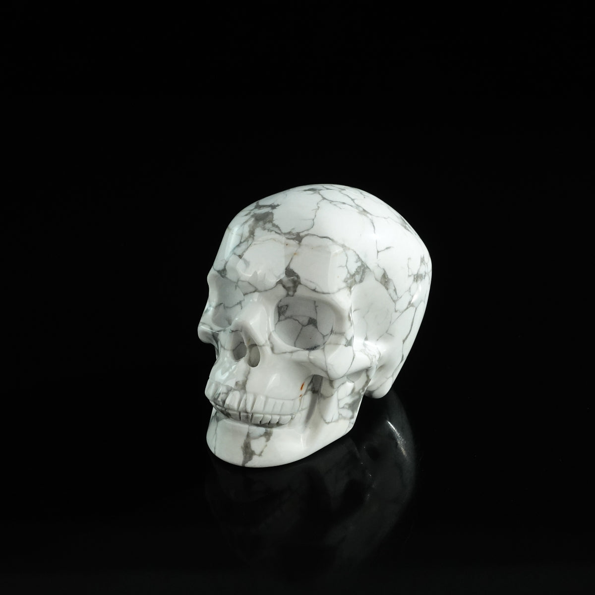 3.0" Howlite Crystal Skull Carving - Unique Piece #HL17