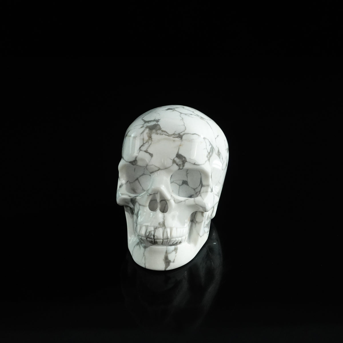 3.0" Howlite Crystal Skull Carving - Unique Piece #HL17