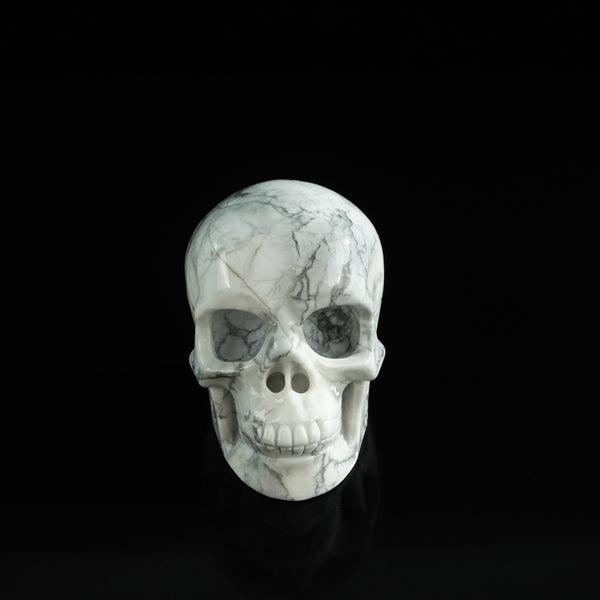 3.0" Howlite Crystal Skull Carving - Unique Piece #HL18
