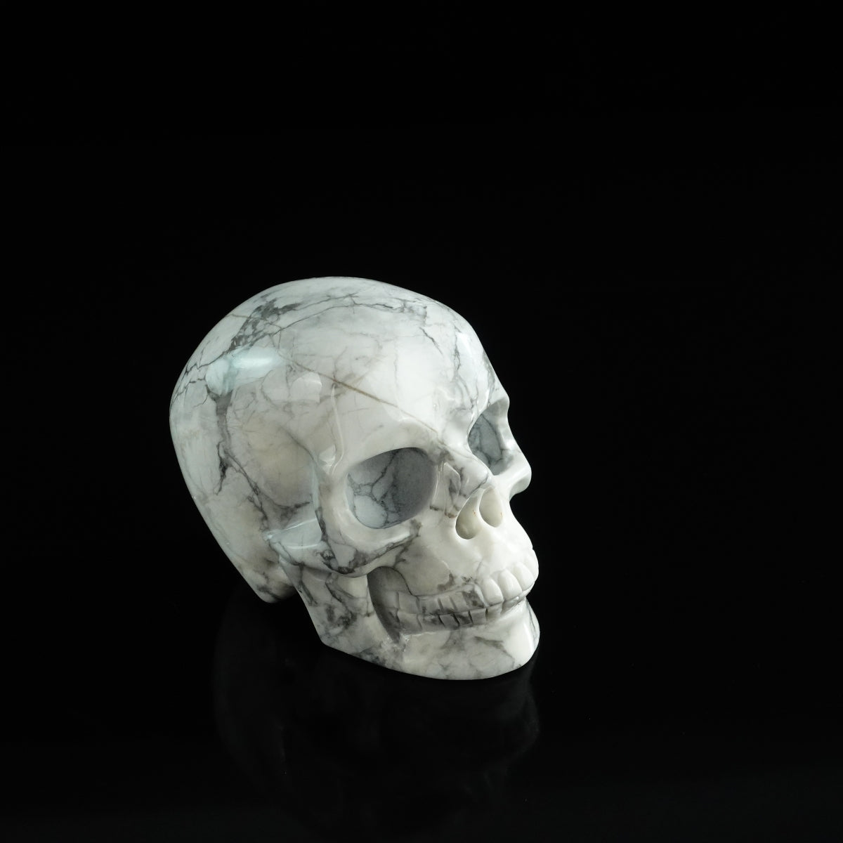 3.0" Howlite Crystal Skull Carving - Unique Piece #HL18