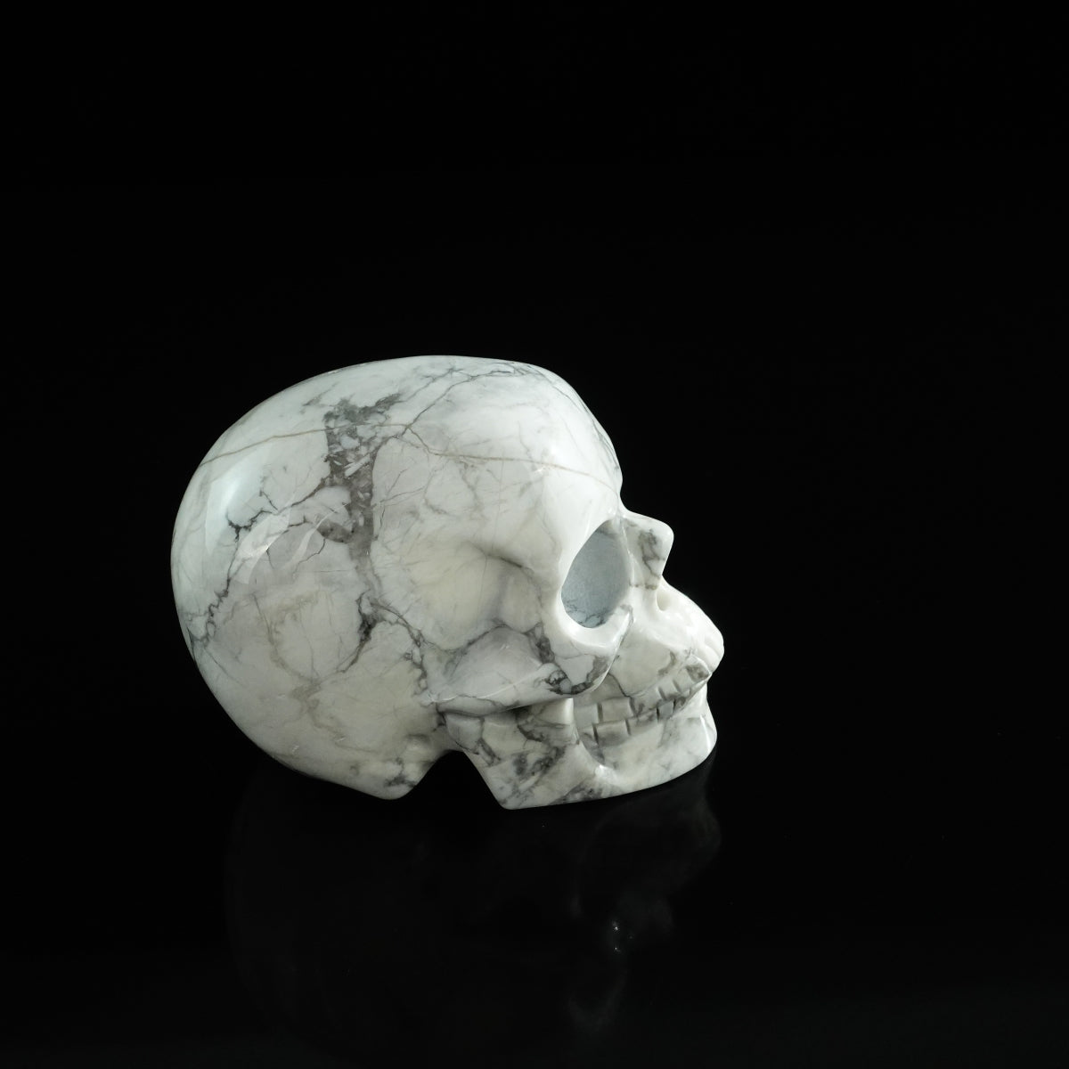 3.0" Howlite Crystal Skull Carving - Unique Piece #HL18