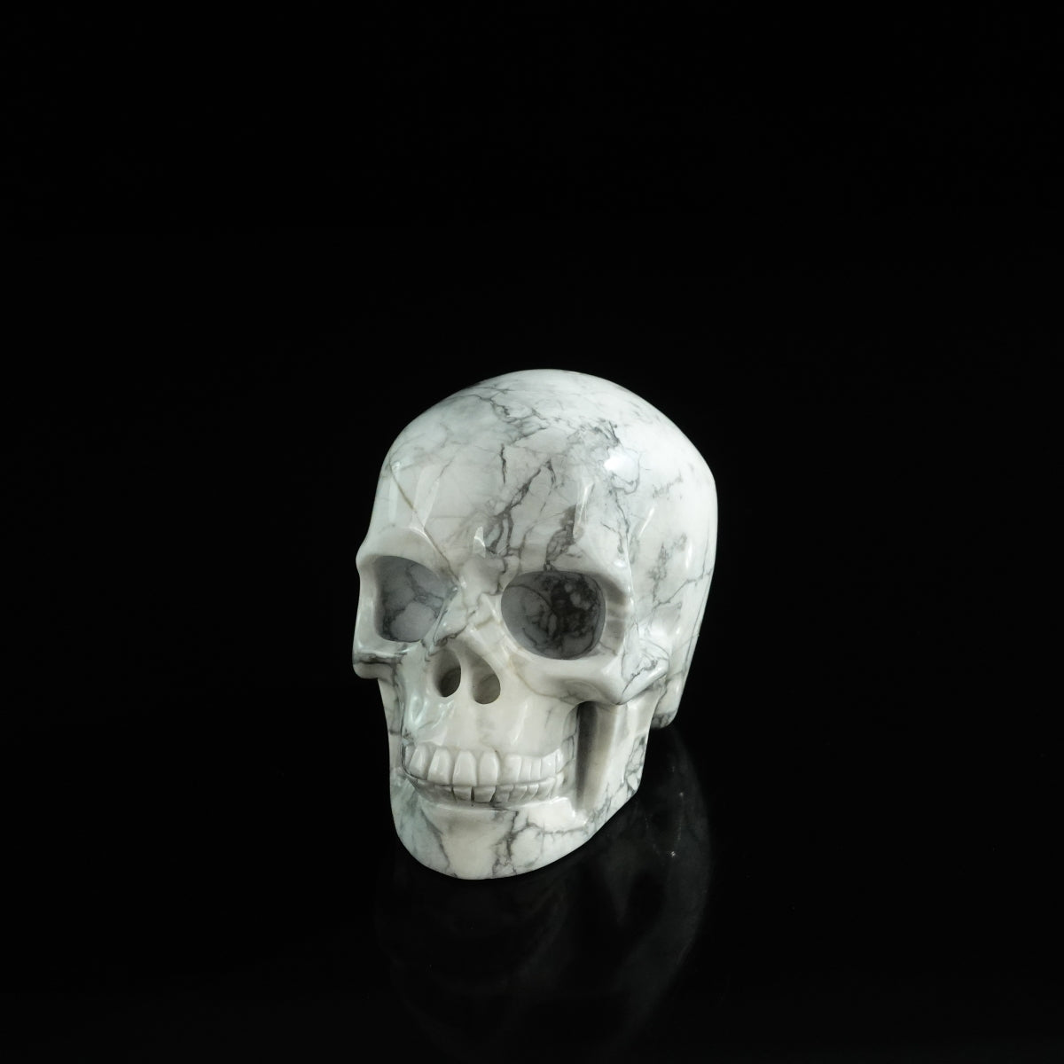3.0" Howlite Crystal Skull Carving - Unique Piece #HL18