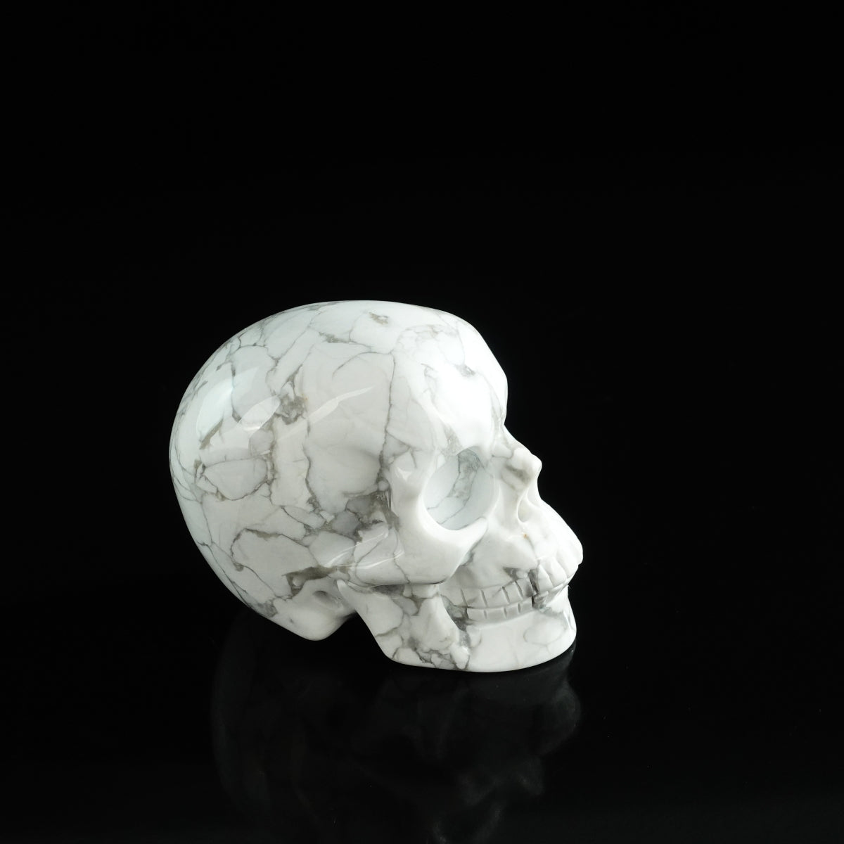 3.0" Howlite Crystal Skull Carving - Unique Piece #HL19