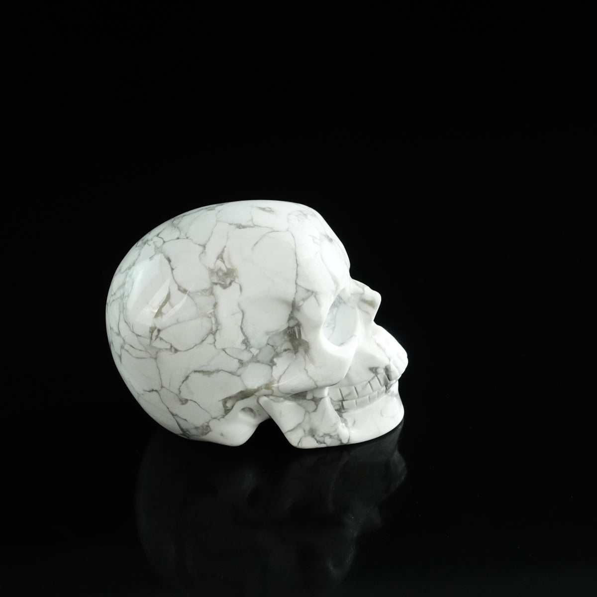 3.0" Howlite Crystal Skull Carving - Unique Piece #HL19