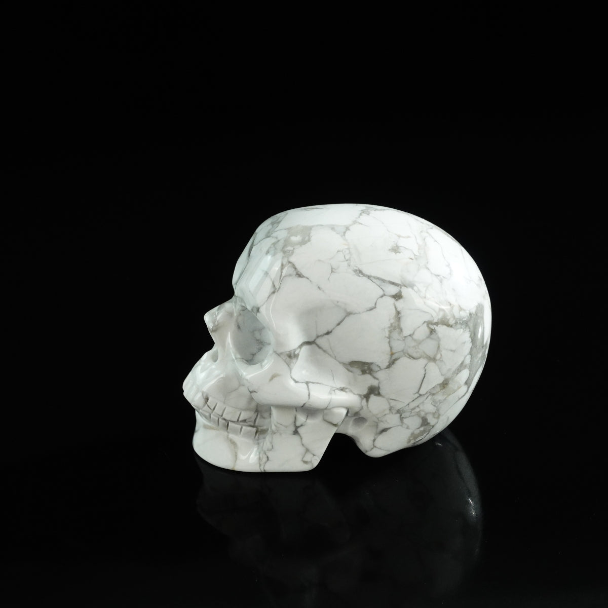 3.0" Howlite Crystal Skull Carving - Unique Piece #HL19