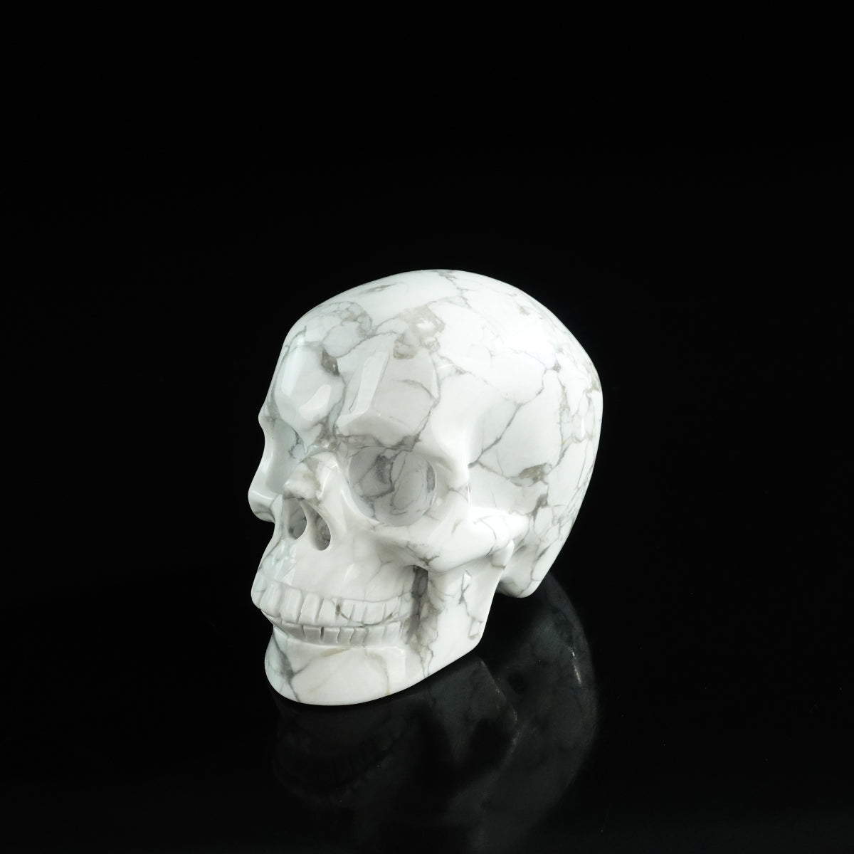 3.0" Howlite Crystal Skull Carving - Unique Piece #HL19